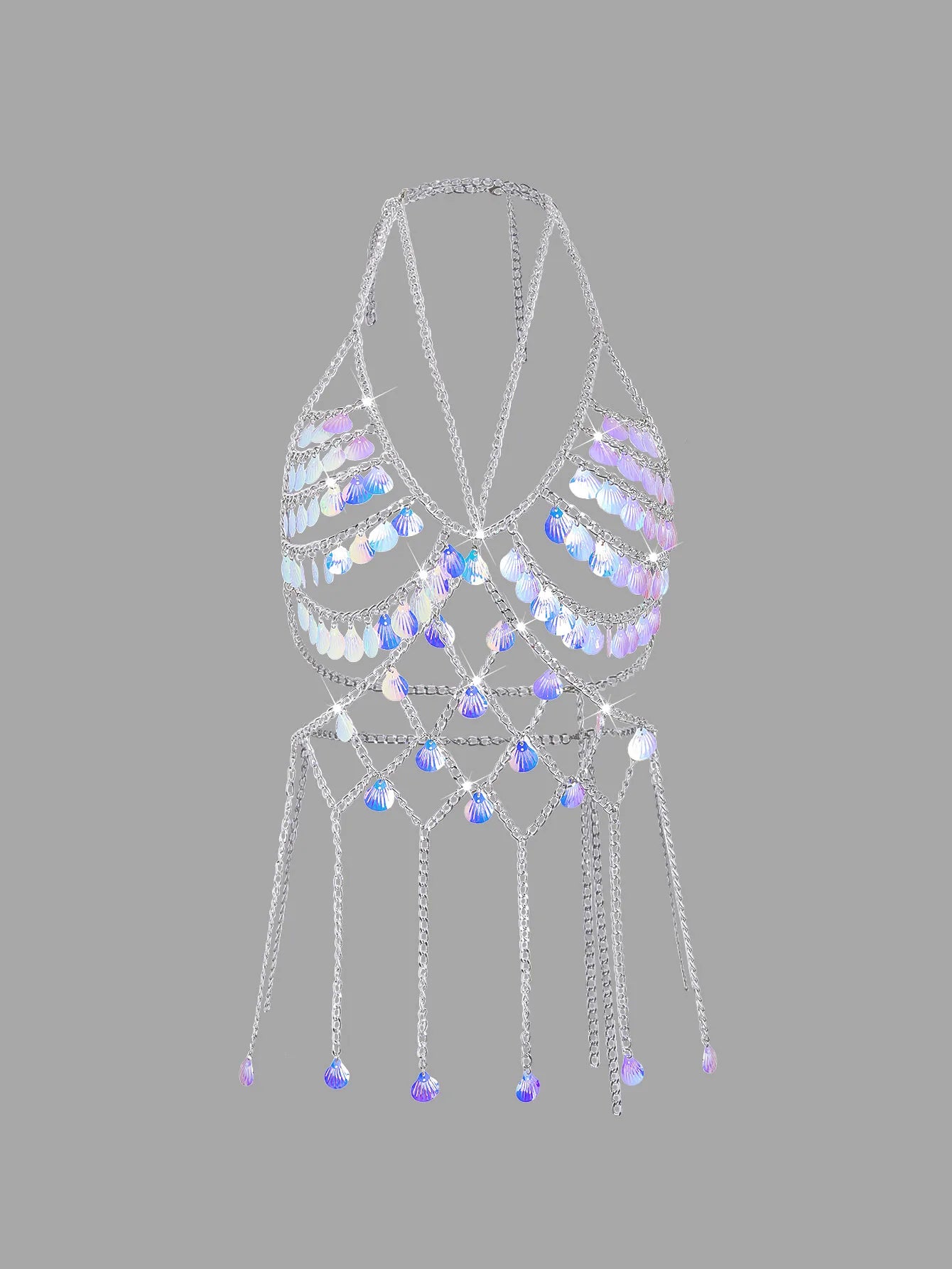Summer Colorful Shells Chest Bra Chain Sweet Body Outfit Accessories 2025 Handmade Tank Top Sexy Lingerie Jewelry For Women