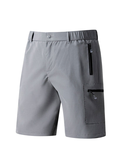Men's Casual Shorts Business Social Quick Dry Shorts Breathable Relaxed with Zip Pocket Design Solid Color Shorts Streetwear