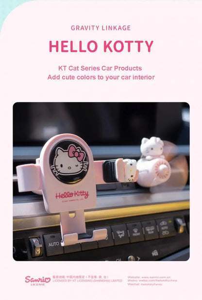 Hello Kitty mobile phone car mount  aromatherapy air vent clip car navigation rack suction cup  support car fixed Birthday gift
