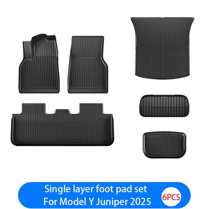 For New Tesla Model Y Launch 2026+ Juniper 2026+ TPE Floor Mats & Cargo Liner, All Weather Trunk Mats Floor Liner Backrest Mats