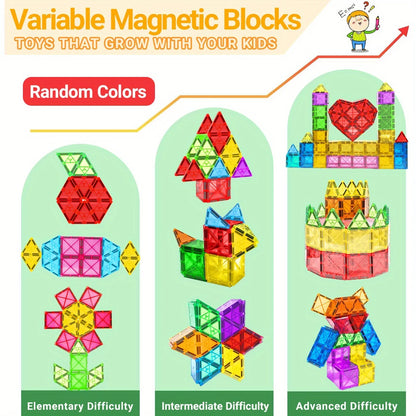 30/50/100 Magnetic Tiles Enhance Hands-On Ability and Creativity, Youth Education Puzzle Collage, Random Color Birthday Gift