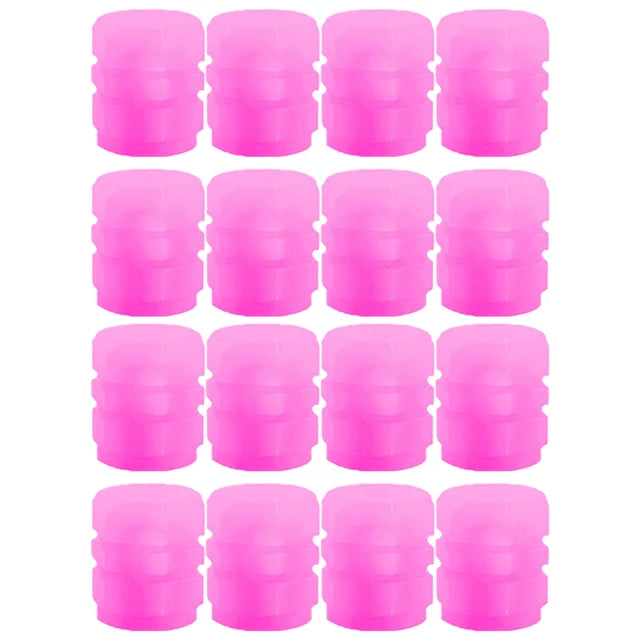 20Pcs Luminous Tire Valve Caps Car Fluorescent Tyre Valve Stem Caps Cover Night Glowing Bike Motorcycle Car Wheel Decoration