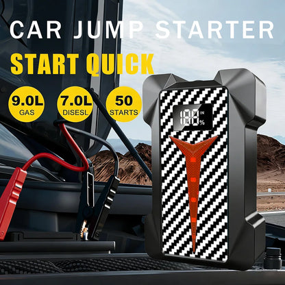 Portable 12V Car Jump Starter, Fast Charging Power Bank with Emergency Light, Battery Booster for Petrol Diesel SUV Truck