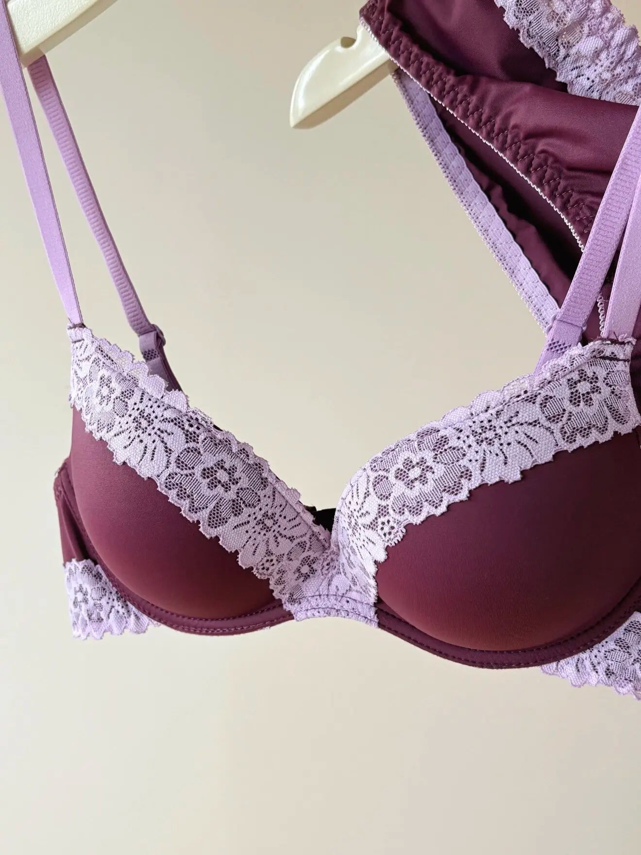 Sexy Purple Lace Lingerie Set for Women Push Up Bra No Underwire Small Bust Fit gathering Cups Lift Petite Cute Panties YUQI
