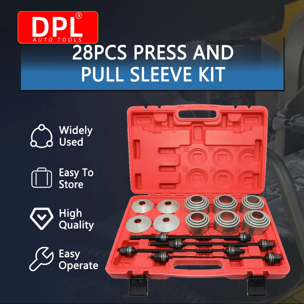 28pcs Press and Pull Sleeve Kit Remove Bushes Bushing Bearings Seals Removal Insertion Tool Set