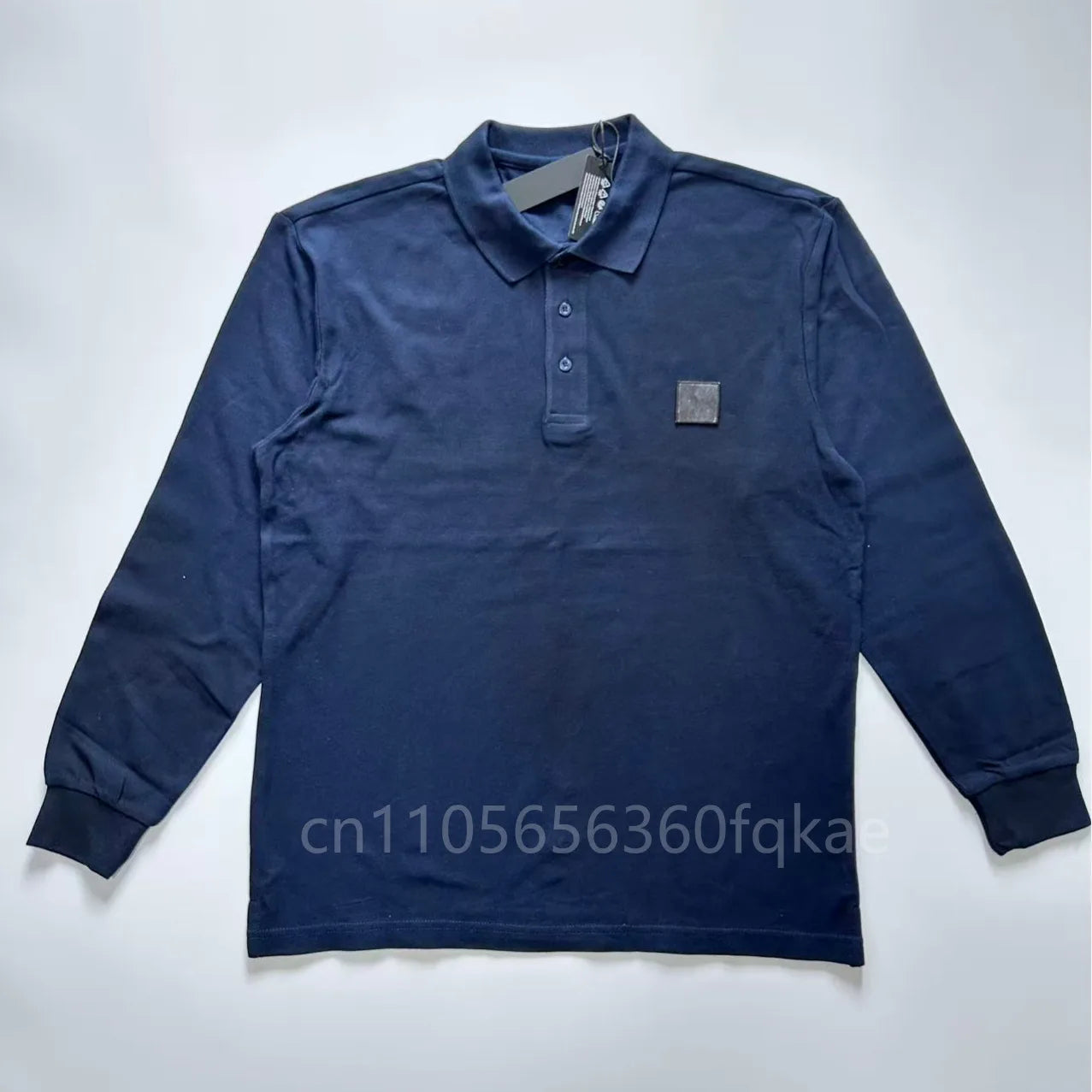 Top Compass Patch Long Sleeved Polo Shirt Spring Autumn All Cotton Casual Men's Luxury Golf Long Sleeved T-shirt Top Asian S-3XL