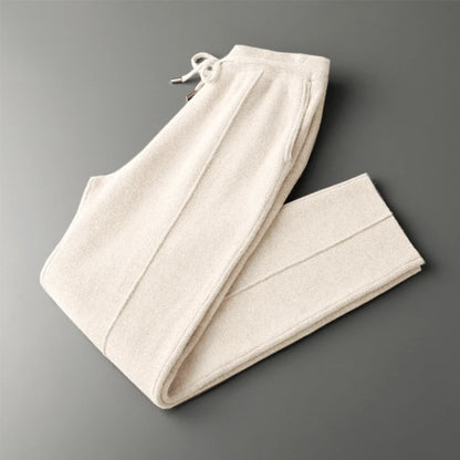 Men Wool Pants Autumn Winter 100%Merino Wool Thick Warm Smart Casual Trousers Knitwear Elasticity Waist Basic Sport Pants ﻿