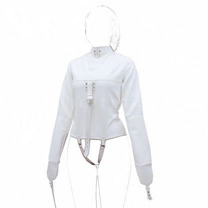Female Sofe Leather Adjustable Binder Bondage Straitjacket Binding Slave Lockable Coat For Women Erotic Cosplay Adult Sex Toy