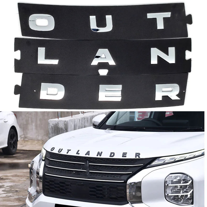 Para outlander 2023 2024 abs frente logotipo do carro carta adesivo acessórios de estilo do carro