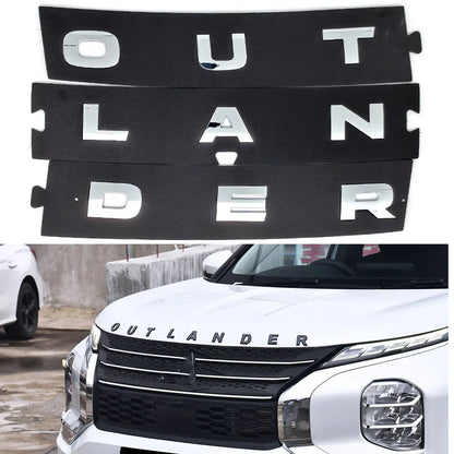 Para outlander 2023 2024 abs frente logotipo do carro carta adesivo acessórios de estilo do carro