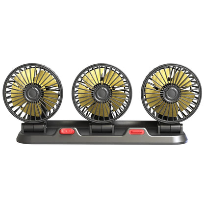 12v Automotive fan Car Fan 24v 360° Adjustable 3 Head Air Fan Low Noise Multifunctional Temporary Parking Card Auto Vehicles fan