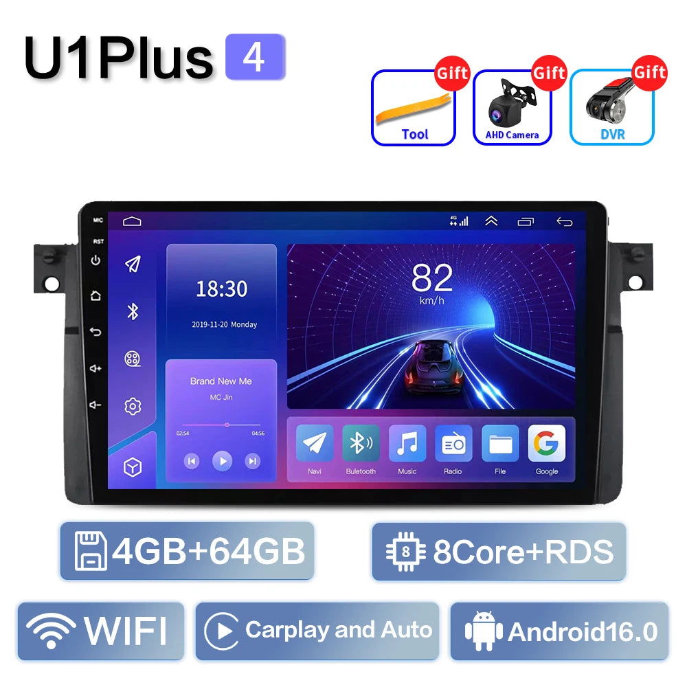 Android 16 Carplay Auto For BMW E46 M3 1998-2006 Car Radio Multimedia Video Player 2Din 4G+WIFI GPS Navigation Head Unit Stereo