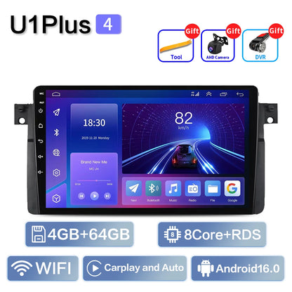 Android 16 Carplay Auto For BMW E46 M3 1998-2006 Car Radio Multimedia Video Player 2Din 4G+WIFI GPS Navigation Head Unit Stereo