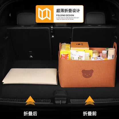 Car trunk storage box, car storage box, large capacity trunk organizer, foldable storage box for cars