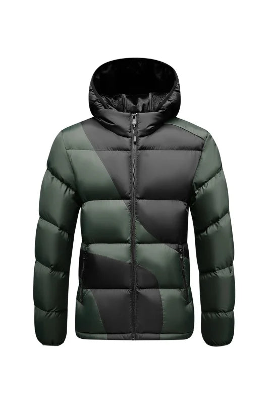 Graphene Self-Heating Men's Winter Jacket Thermal Auto Warm Up Thick Hooded Cotton Coat Outdoor Skiing Sports Loose Fit Parka