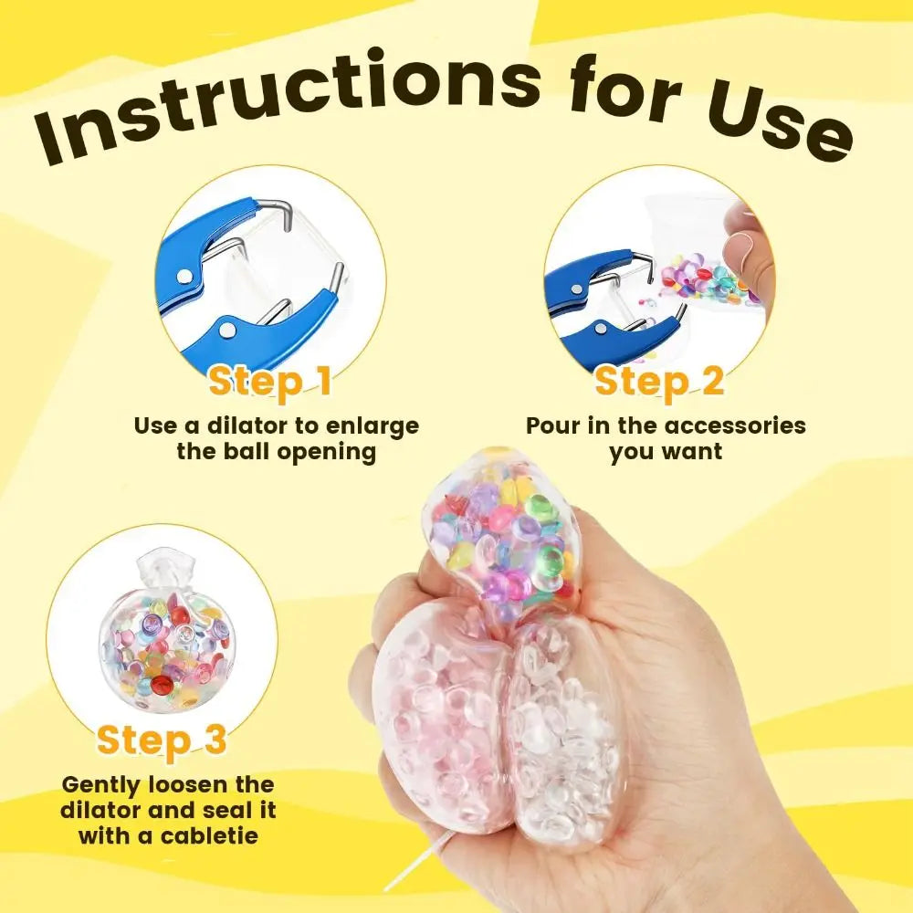 TPR DIY Ball Shell Kit Round Refillable DIY Stress Ball Making Kit Transparent Tear Resistant Squishy Ball Making Kit