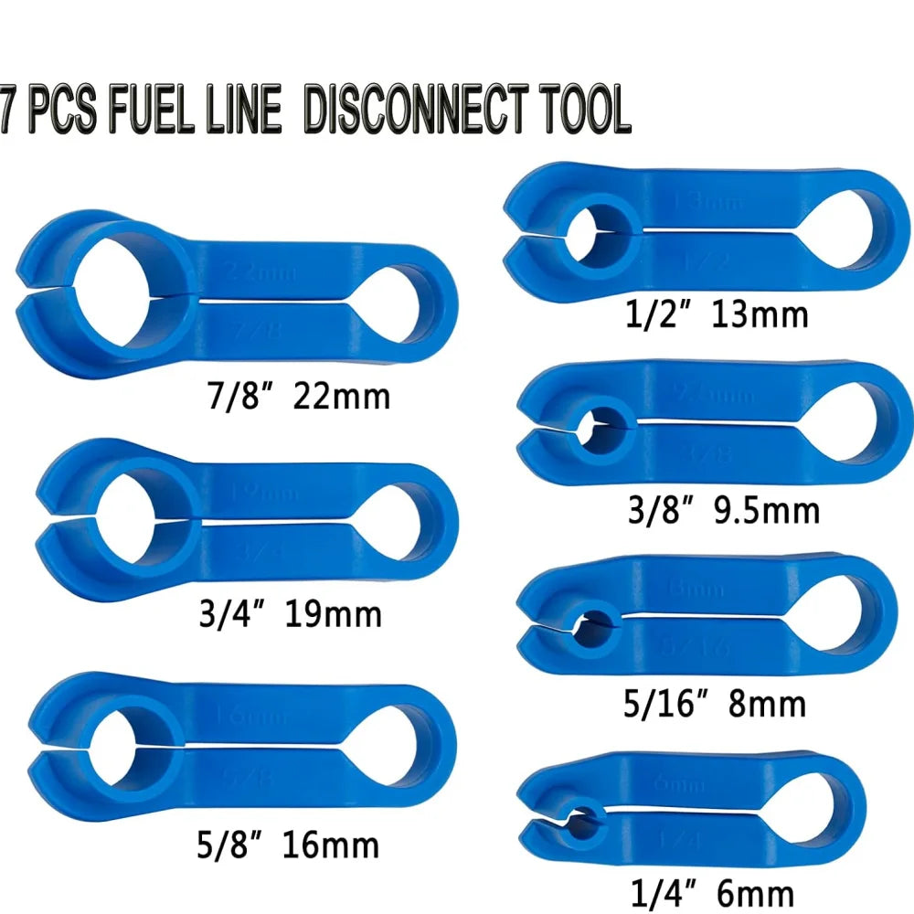 7/16PCS Fuel Line Disconnect Tool Set Auto AC Oil Pipe Quick Removal Tool Angled Fuel Line Replacement Kit
