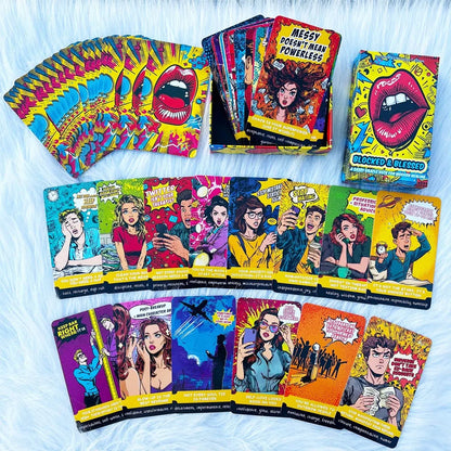 54 Card Deck, 13x8cm Size, BLOCKED & BLESSED ，A SASSY ORACLE DECK FOR Modern Healing Cards Set Card Games