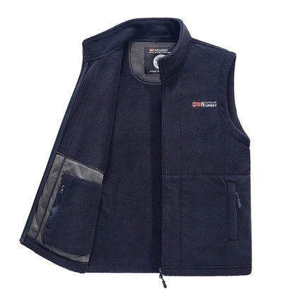 Outerwear Polar Fleece Vest Men Autumn Winter Solid Color Thicken Warm Vests Man Outdoor Casual Fashion Hiking Sportswear Male