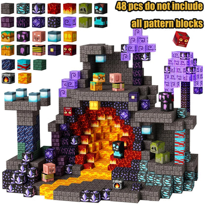 Magnetic Building Blocks New Mine World Magnetic Snow Ice Castle Construction Brick Cube STEM Boy Girl Children Toy Set Gift