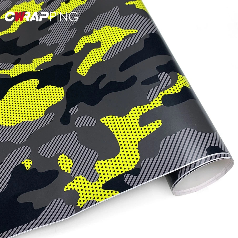 Motorcycle Adhesive Vinyl Wrap Car Cover Yellow Accessories Auto Jeep Off-Road Camouflage Film Vehicle Decoration Car Body Films