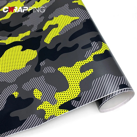 Motorcycle Adhesive Vinyl Wrap Car Cover Yellow Accessories Auto Jeep Off-Road Camouflage Film Vehicle Decoration Car Body Films