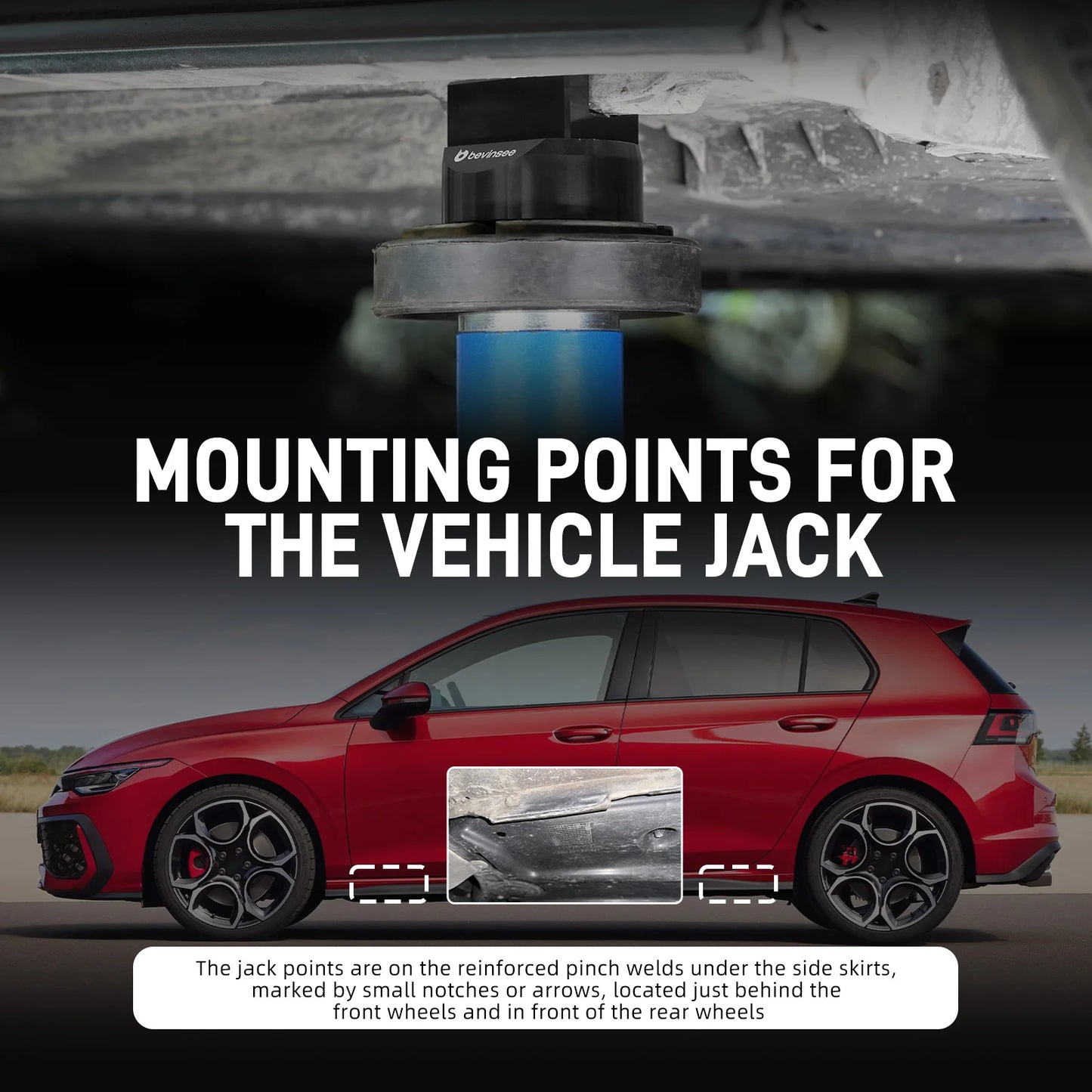 BEVINSEE Jack Pad Adapter for Audi A3 8V for VW for Golf MK7 MK7.5 for Golf 8/8.5 for Golf MK6