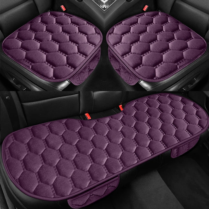 Winter Warm and Thick Velvet Car Seat Cushion Four Seasons Universal Single Seat Small Three piece Plush Warm Five Seat Anti sli