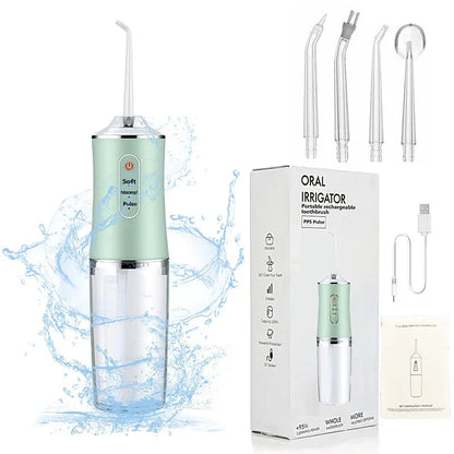 Powerful Battery Electric Pick Ipx7 3 Modes Rechargeable Teeth Cleaning Replacement Tips Oral Irrigator Water Dental Flosser