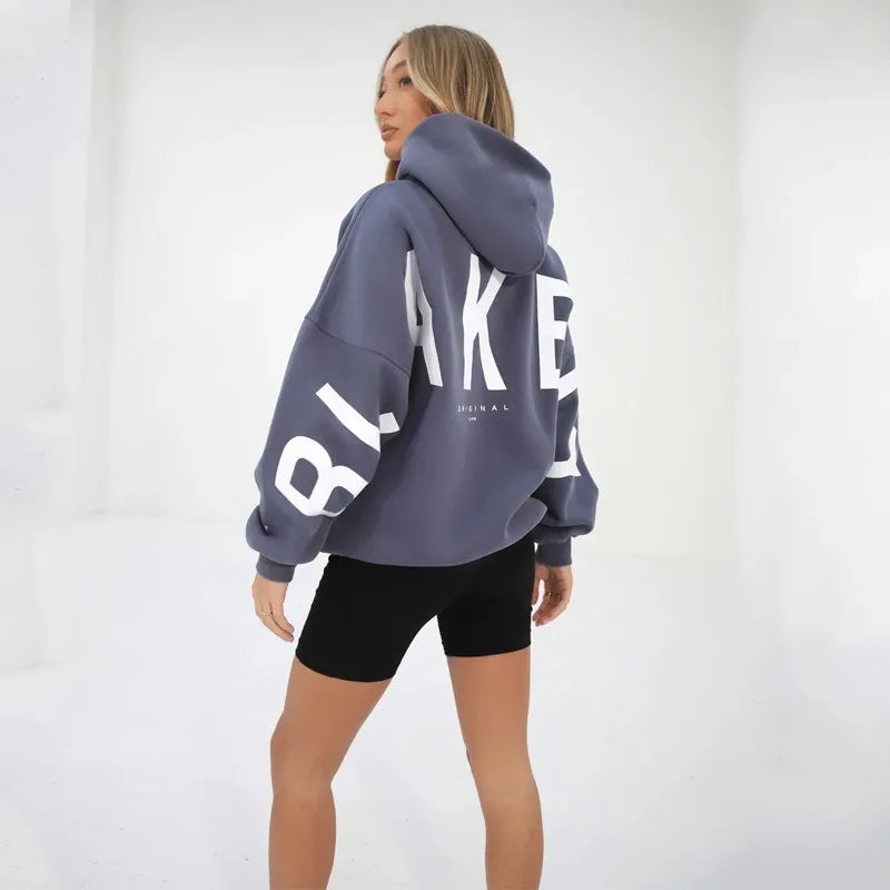 New Women's Thickened Long Sleeve Hoodie Sweatshirt Sweet Style Straight Cut Regular Sleeve Length Autumn Collection Print De...