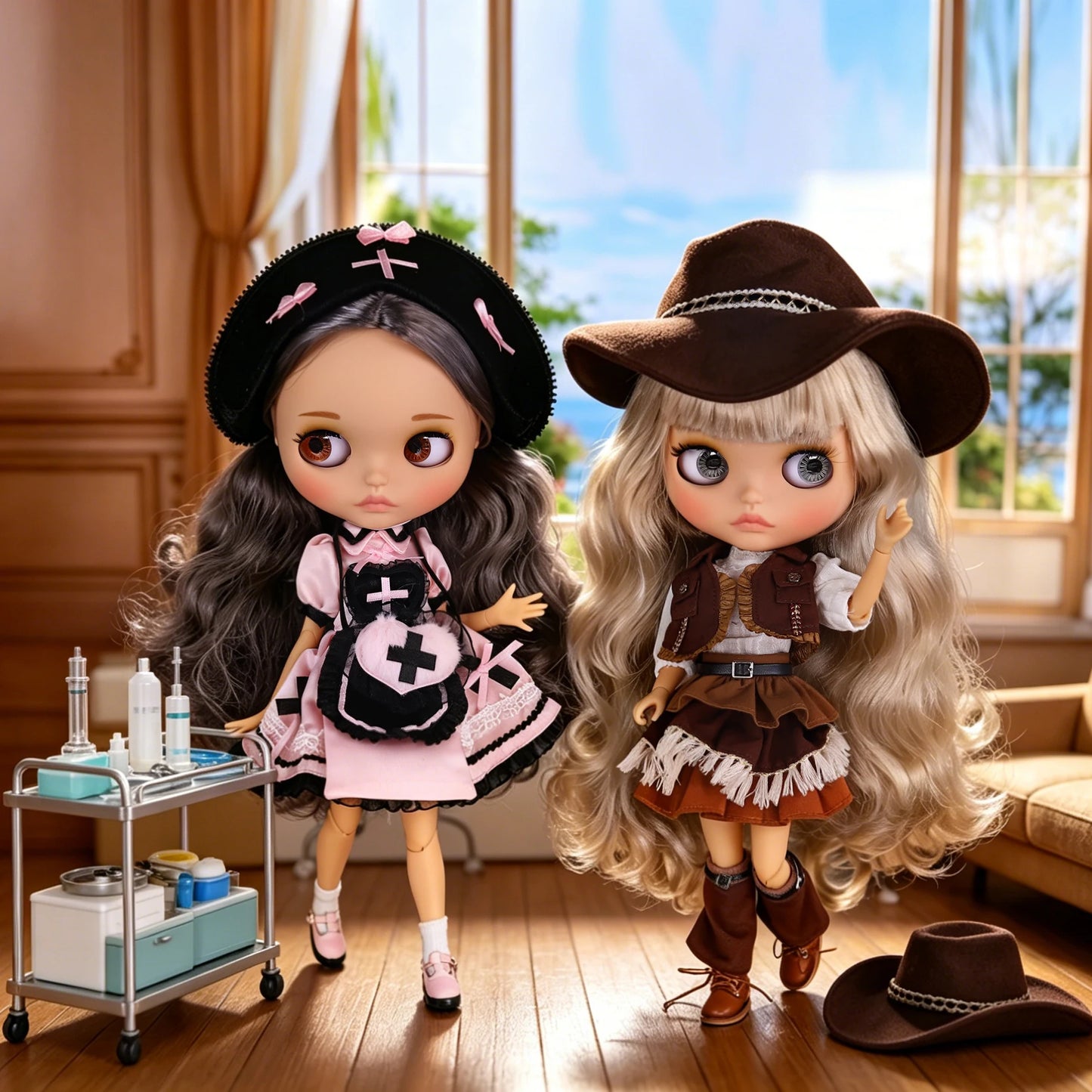 ICY DBS Blyth Doll 1/6 Joint 30cm tan Skin Matte Face Girl Set Doll BJD Toy Gift