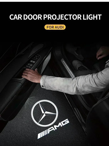 QQ 2pcs Car door welcome light logo Emblem Mercedes Benz AMG A C E GLC GLA GLE GLB Class W177 W205 W212 W213 X253 X156 W166 X247