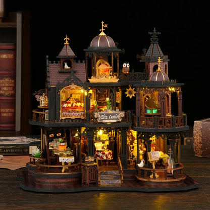 DIY Wooden Miniature Building Kits 3D Puzzles Castle Casa Doll Houses With Furniture Lights Dollhouses For Friends Birthday Gift