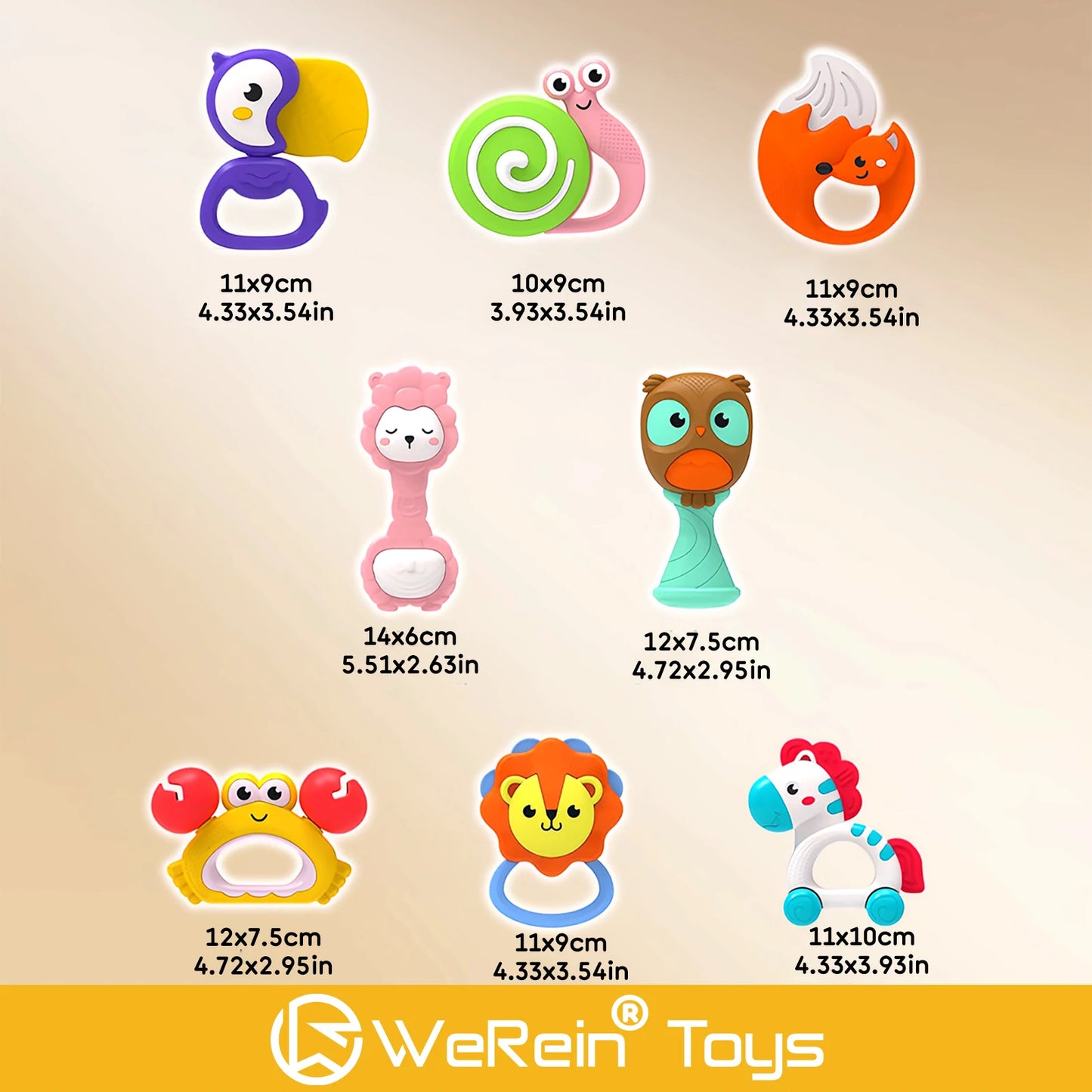 1pc Early Development Color Animal Rattle Toys for Baby 0 to 36 Months Newborn Baby Gifts Boys Girls Toys Teether Rattle Toys