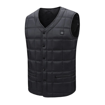 New Winter Fashion Versatile 5-Zone Intelligent Heating Vest For Men Outdoor Warmth USB Heating Waistcoat Coat (No Power Bank)