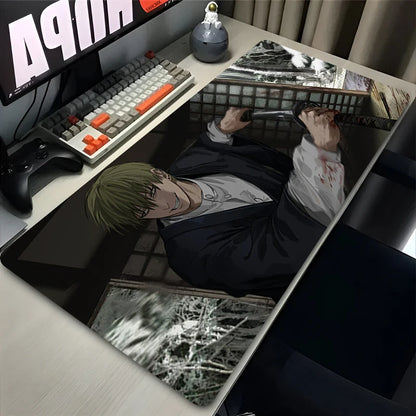 Large Mouse Pad Gaming Anime Jujutsu Kaisen Zenin Naoya Mousepad LockEdge Computer Keyboard Desk Mat Rubber Base Mouse Mats