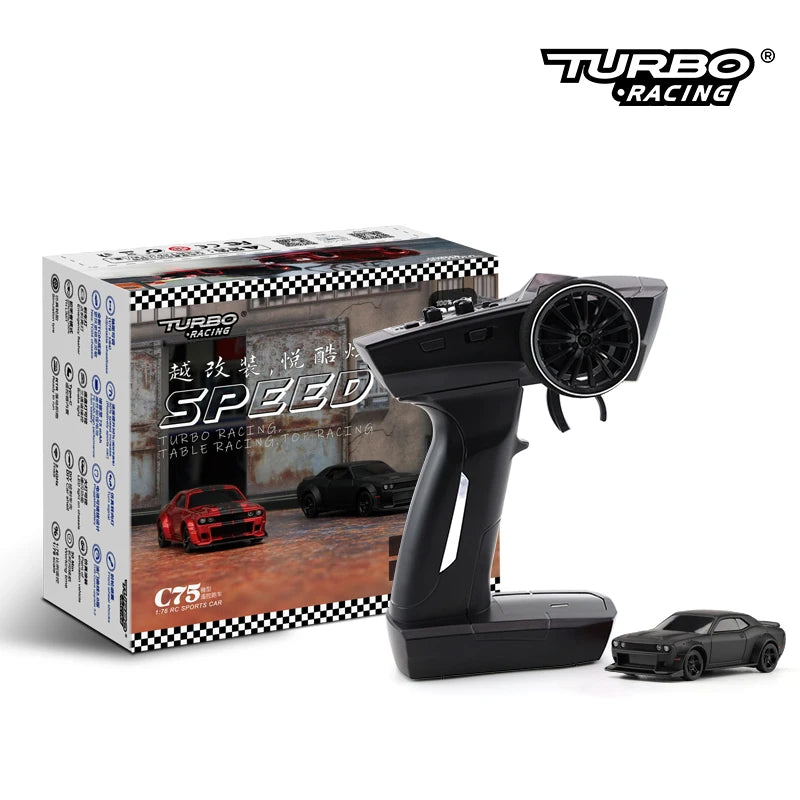 Turbo Racing 1:76 C75 RC Car Radio Full Proportional Remote Control Toys RTR Kit For Kids and Adults