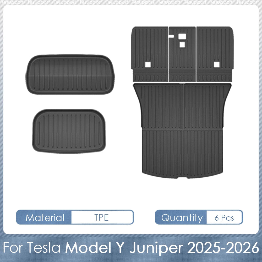For Tesla Model Y Juniper 2026 Accessories TPE Floor Mats Cargo Liner Waterproof Trunk Mat for Tesla Model Y Juniper Accessories