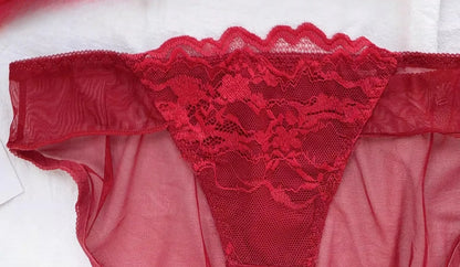 Cute Red Bra and Panty Set Women,Comfortable No Wire Push Up Lingerie,Sexy Bridal Wedding Lingerie Set,Girls Birthday Present