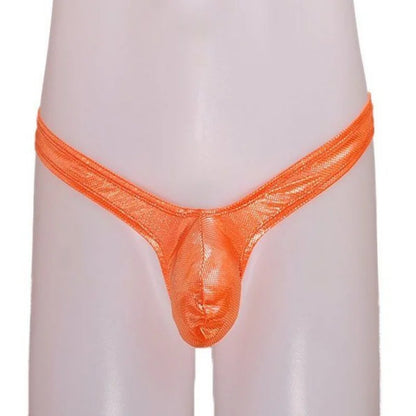 Laser Colorful Men's G-string Underwear Sexy Men's Briefs U Convex Male Underpants Low Waisted Thong Private Party club Panties