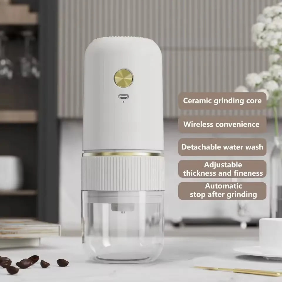 Zai Xiao Electric Coffee Machine Portable One-button Start Automatic Power Off Rechargeable Small Coffee Bean Grinder New