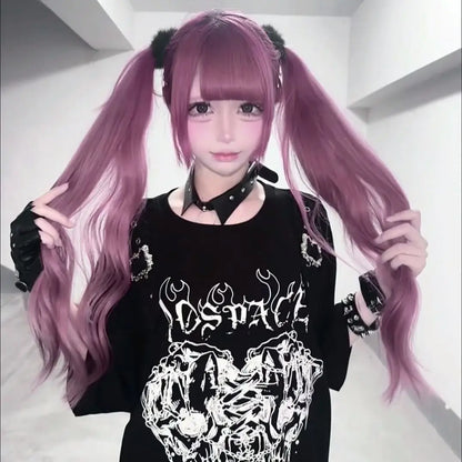 Y2K Design Loose Short Sleeve T-Shirt Abi Culture Print Summer Spicy Girl Fashion Casual round Neck Women's Top