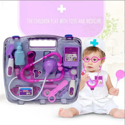 14Pcs Kit Doctor Role Play Set for Children Educational Pretend Nurse Practice Set with Stethoscope Carrying Case