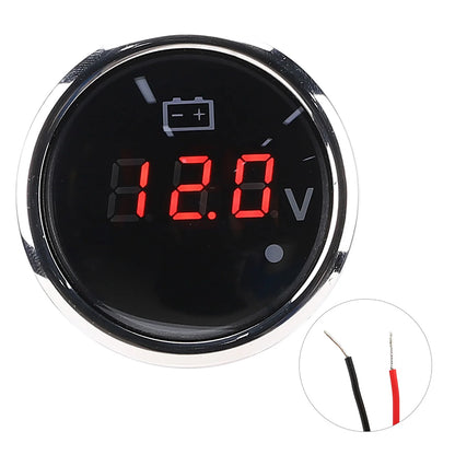 2in Battery Voltage Gauge LED Digital Display IP67 Waterproof Smart Alarm  for Boat Auto Voltage Gauge LED Voltmeter