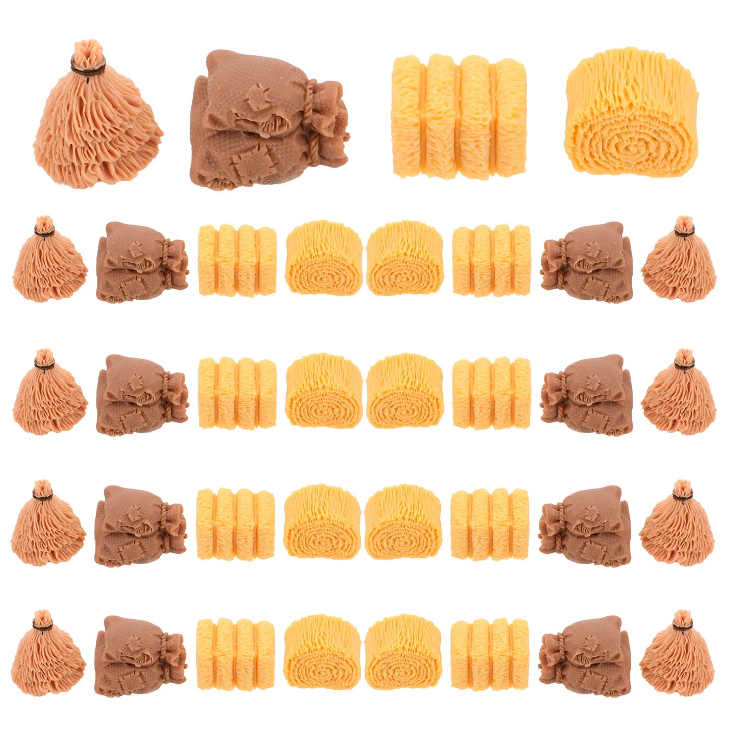40Pcs Mini Haystack Fake Straw Farm Hayrick for DIY Sand Table Decor Dollhouse Crafts Mini Scenery Farm Garden Decor