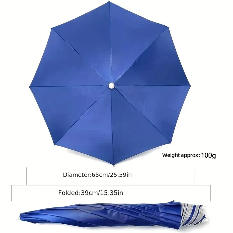 Umbrella hat Head-mounted umbrella Summer rain and sun protection Outdoor fishing Umbrella hat Head-worn umbrella hat