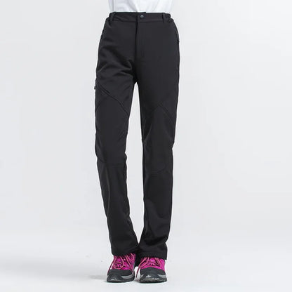 TRVLWEGO Women's Winter Hiking Pants Outdoor Camping Travel Windproof Snow-Fleece Lined Breathable Warm Trekking Trousers