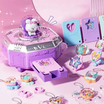 Kawaii DIY Magical Goo Card Gift Box 3D Rabbit Goo Card Sticker Set Portable Cartoon Goo Card Full Set Stickers Children's Toys