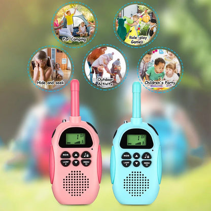 Rechargeable Walkie Talkies for Kids 2 Pack 22 Channels 3KM Range Toys Two Way Radio Children Gifts