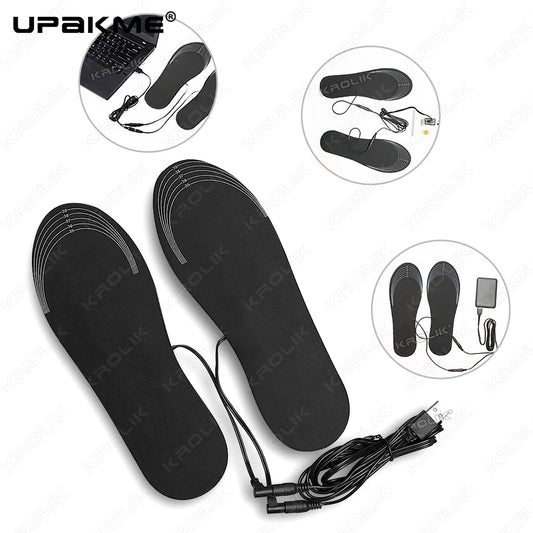 UPAKME USB Heated Insoles Electric Foot Warmers for Winter Outdoor Sports Indoor Office Sedentary Thermal Insoles